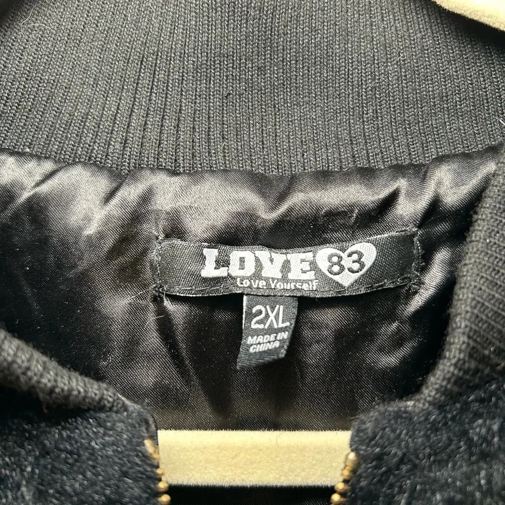Faux Fur Black Teddy Bomber Jacket - Picture 4 of 5
